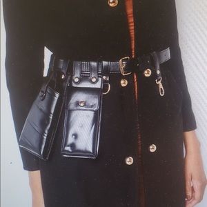 Black coat nice utility belt it’s too big for me and I just move to Texas